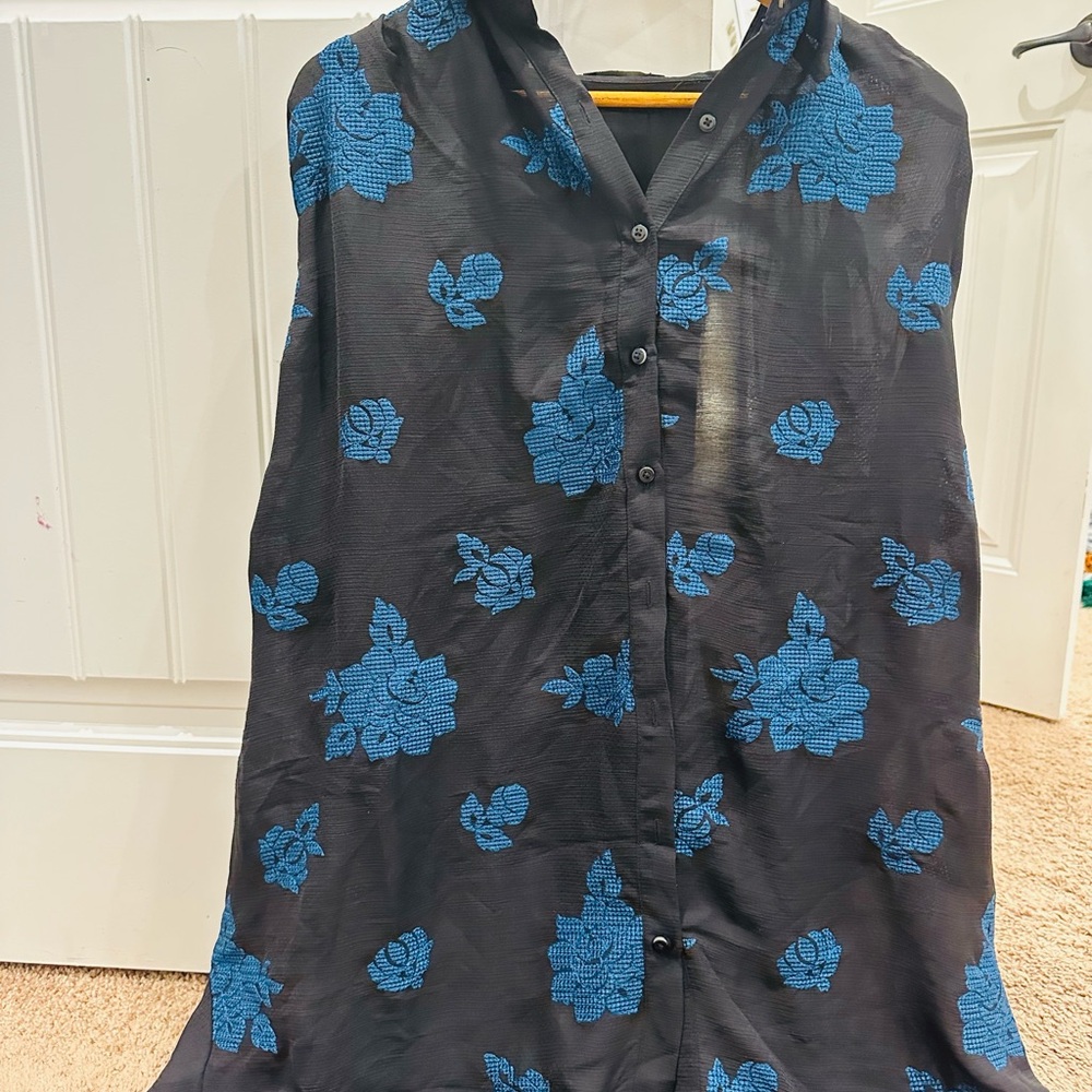 Limelight Black and Blue Floral Blouse